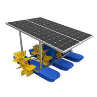 2HP Fish Solar Pond Aerator Floating Hdpe Aquaculture Paddle Wheel Aerator